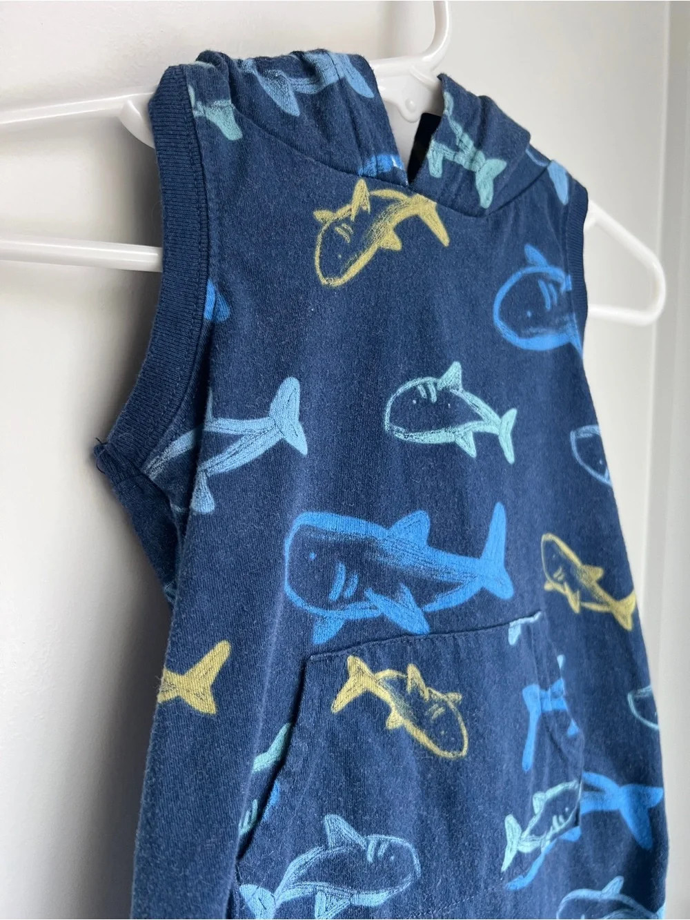 Carter’s Shark Hooded Romper | 6 Months Sleeveless Summer One Piece